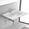 Rectangular White Ceramic Bathroom Sink